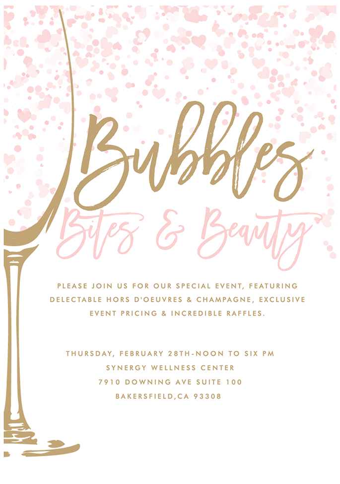 Bubbles, Bites, and Beauty - Special Event Post| Synergy Wellness Center | Bakersfield CA