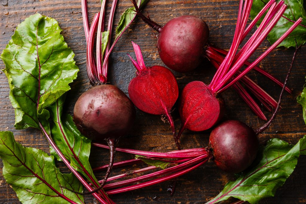 beets on a wooden table
